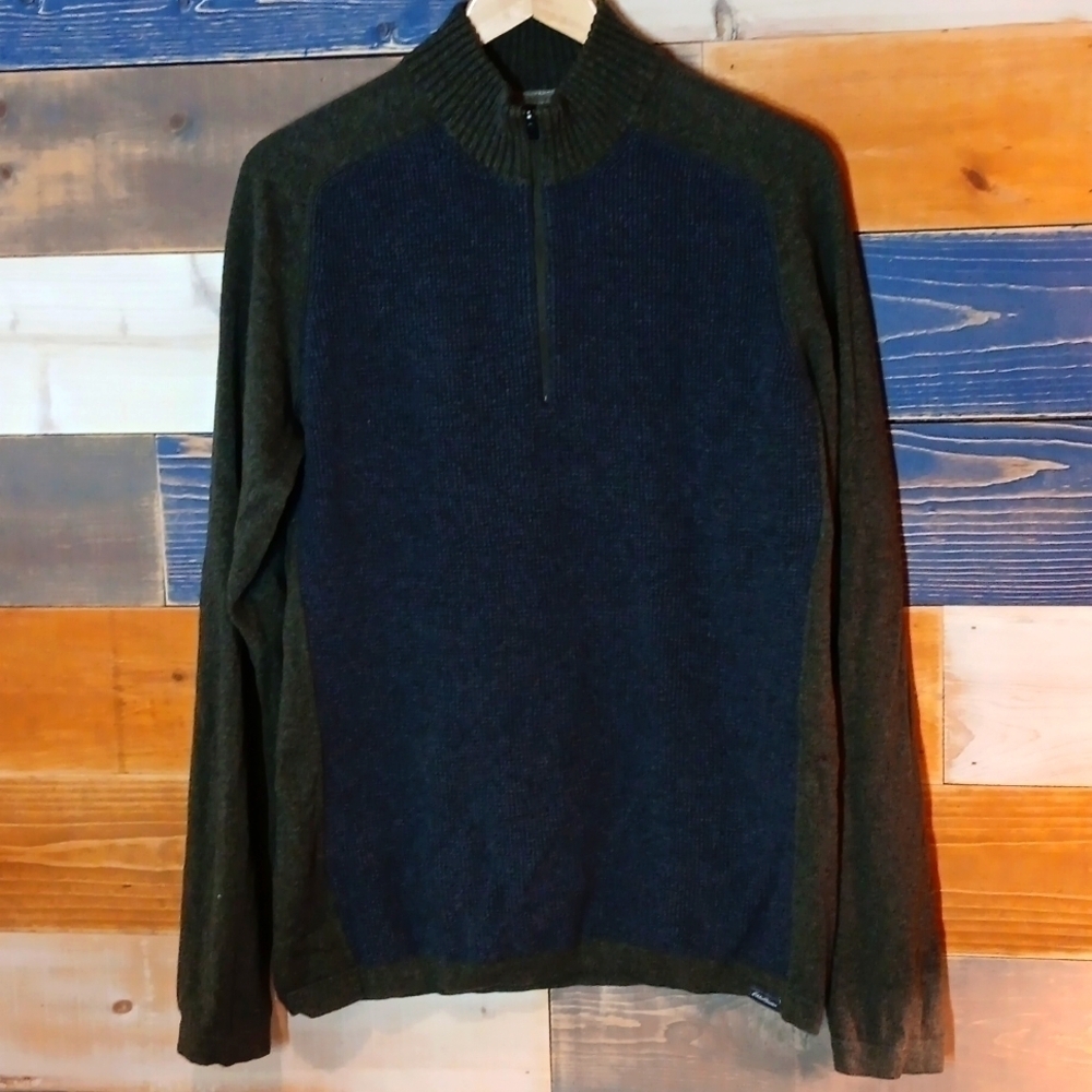 Eddie Bauer Sweater M olive green grey
